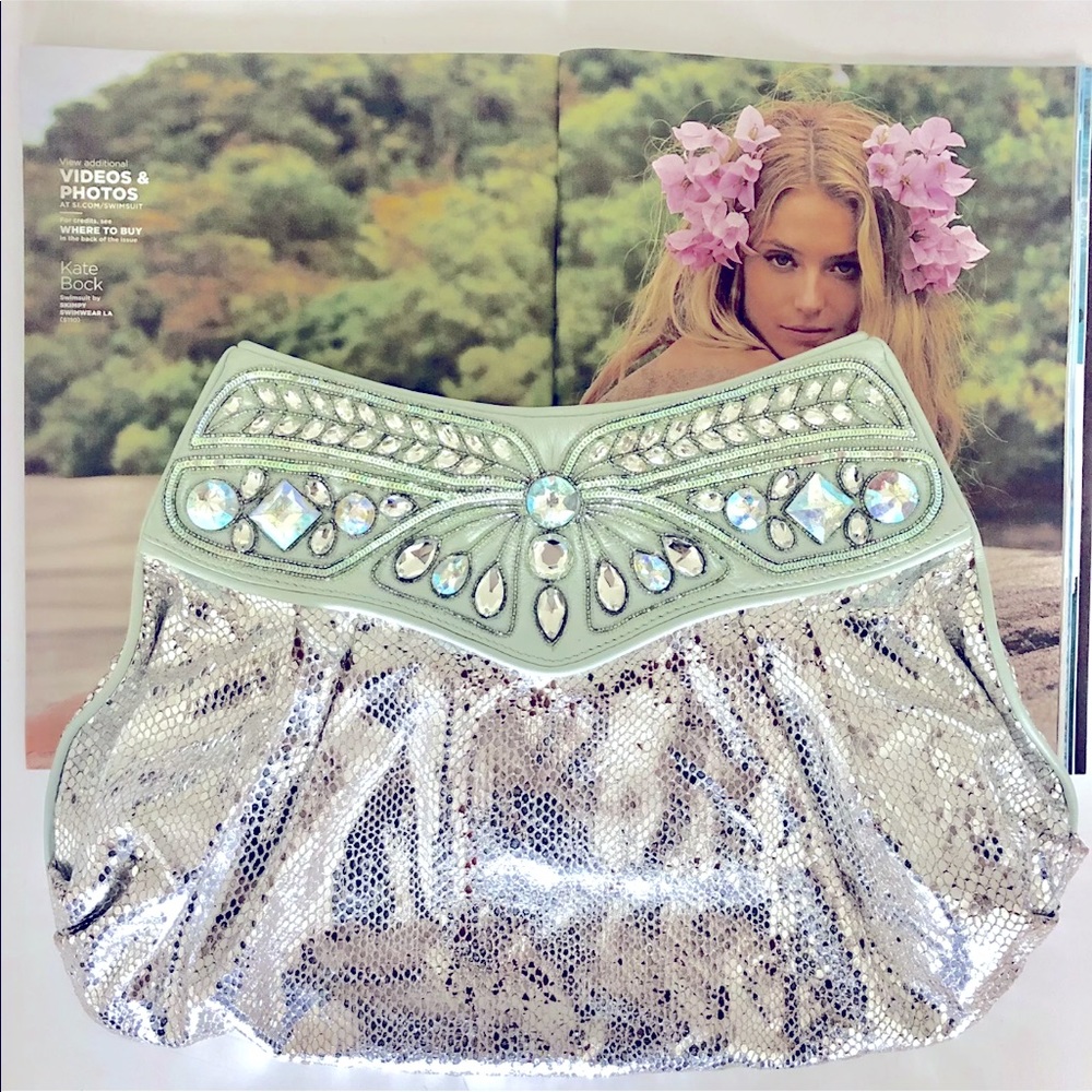 Buba London Clutch mint green with jewels